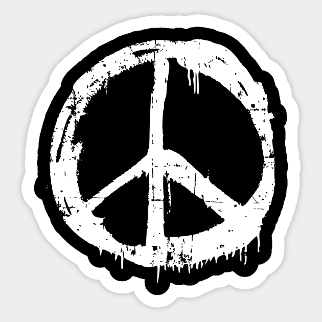 Peace Sign | Vintage Distressed | Symbol | Hippie | Crusader Sticker by MerchMadness